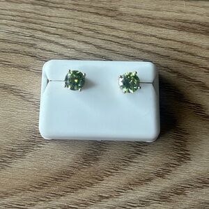 Elegant Green Moissanite Stud Earrings 2 CTW